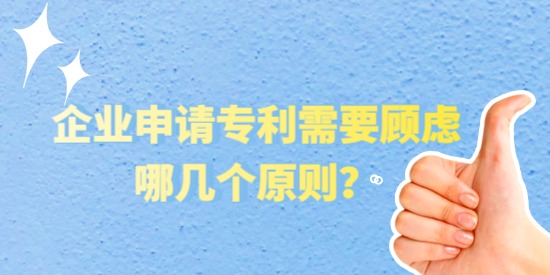 企業(yè)申請專利需要顧慮哪幾個原則？